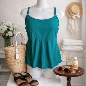 Kona Sol Green Tankini Swim Top | Plus Size 3X (24–26)